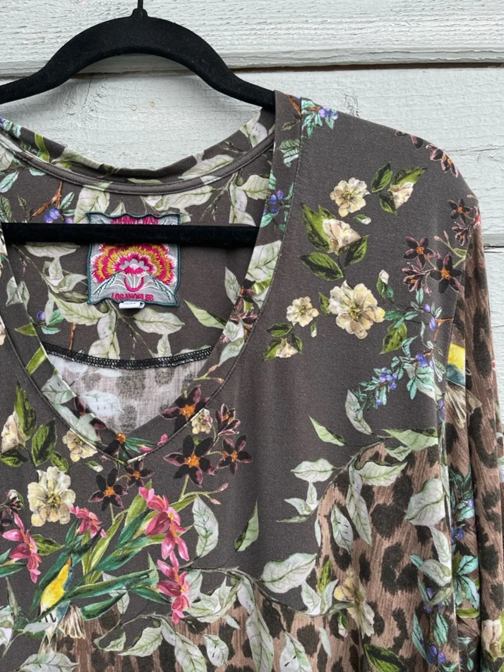 Johnny Was Ash Bird Floral Print Top Size L - Picture 11 of 16